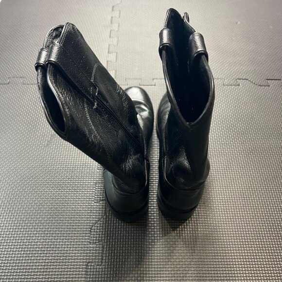 Dan Post Mens Black Leather Western Boots Size 7.5M Durable Classic Style